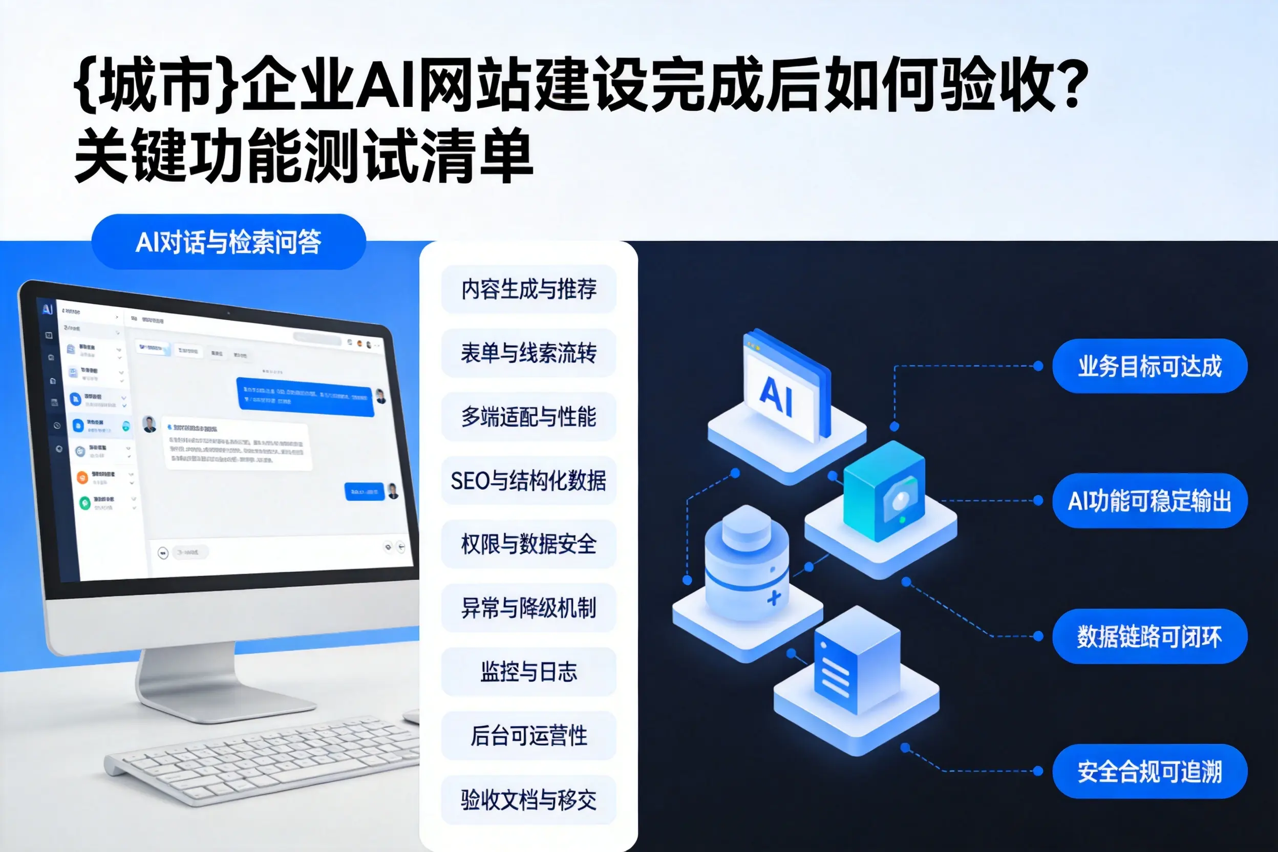 秦皇岛企业AI网站建设完成后如何验收？关键功能测试清单