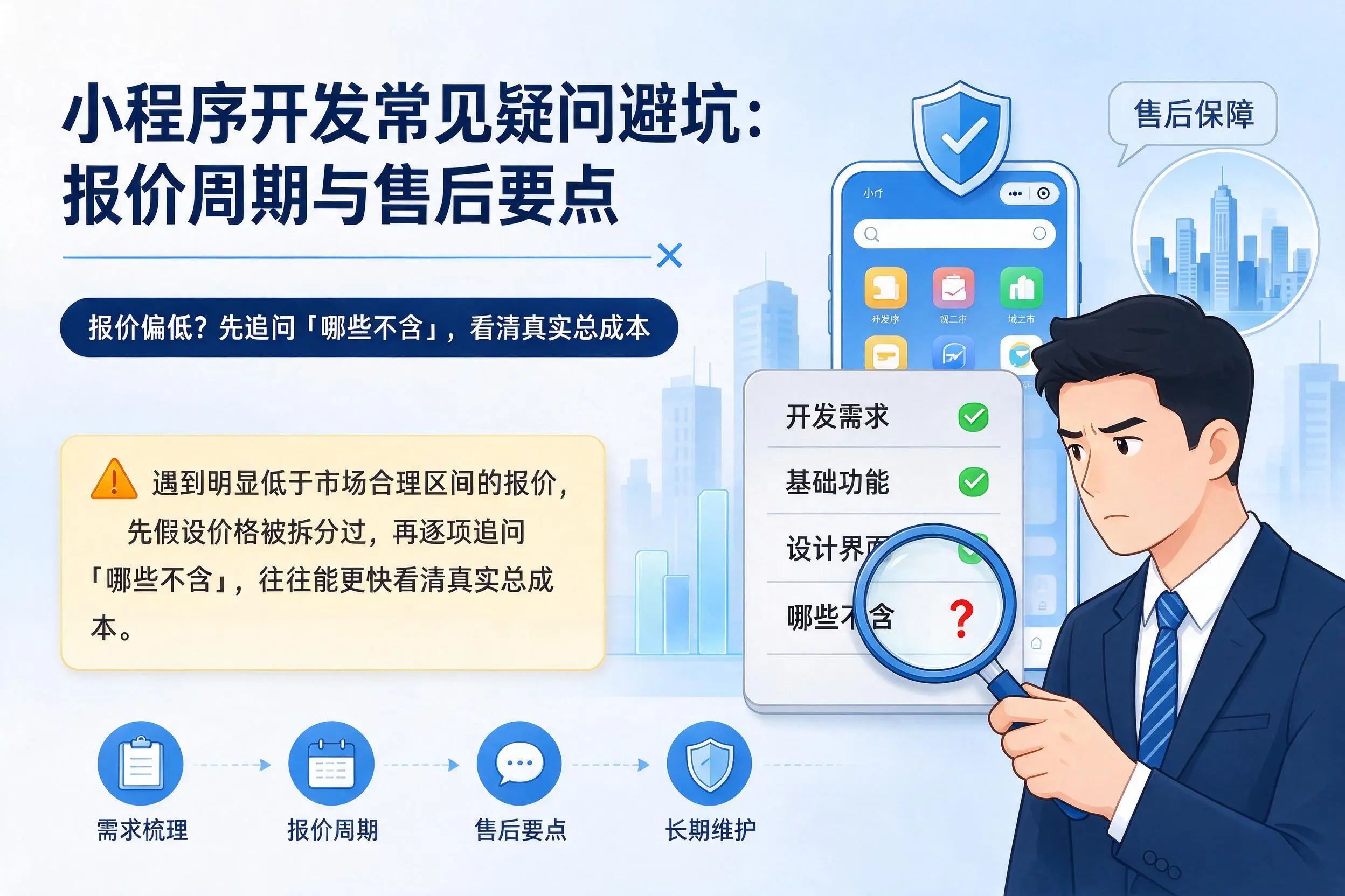 秦皇岛小程序开发常见疑问避坑:报价周期与售后要点