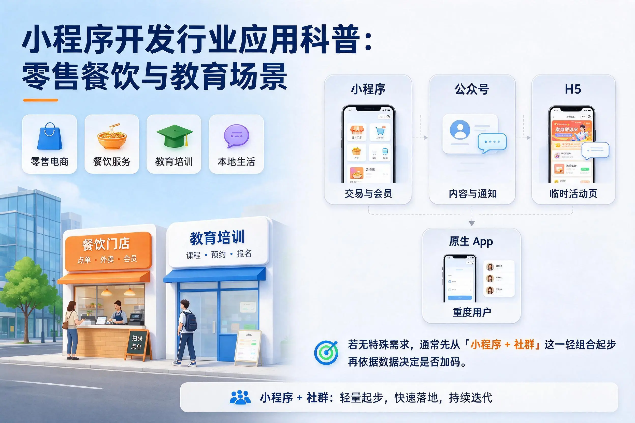 秦皇岛小程序开发行业应用科普:零售餐饮与教育场景