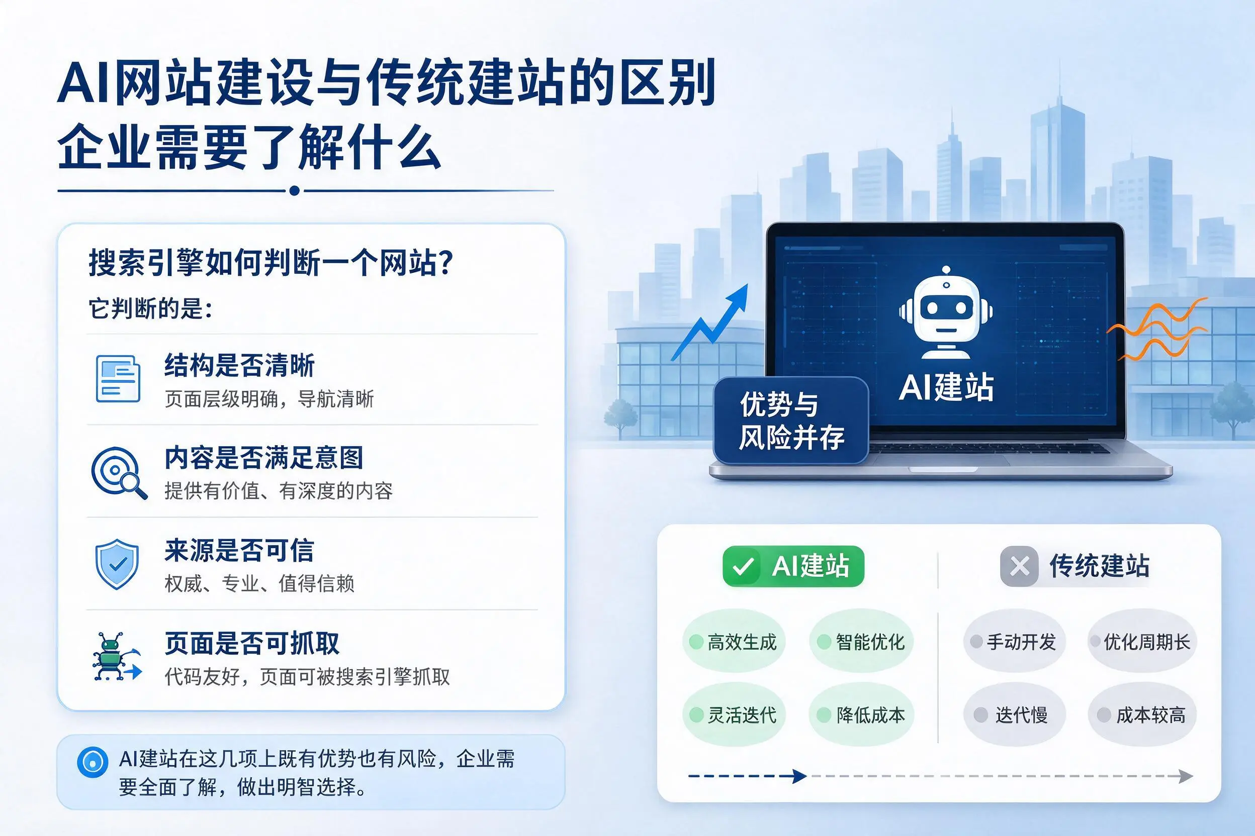 AI网站建设与传统建站的区别，秦皇岛企业需要了解什么