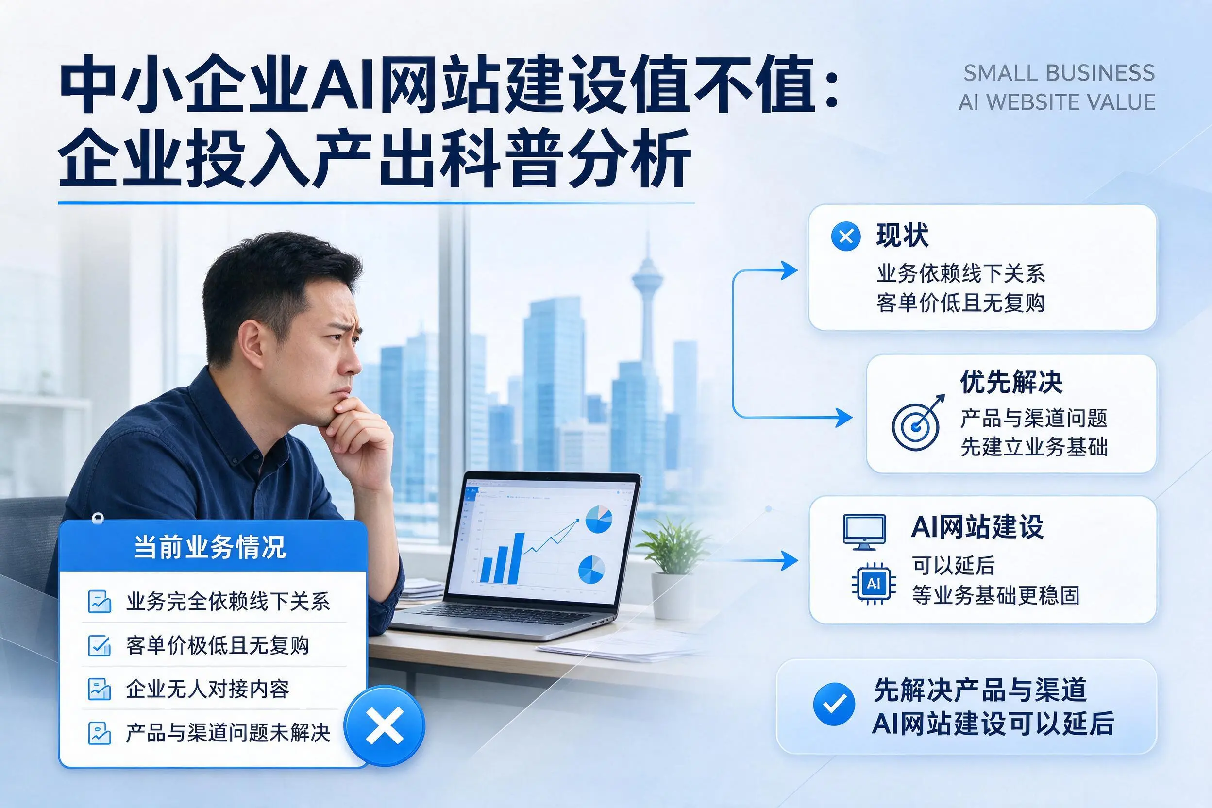 中小企业AI网站建设值不值：秦皇岛企业投入产出科普分析