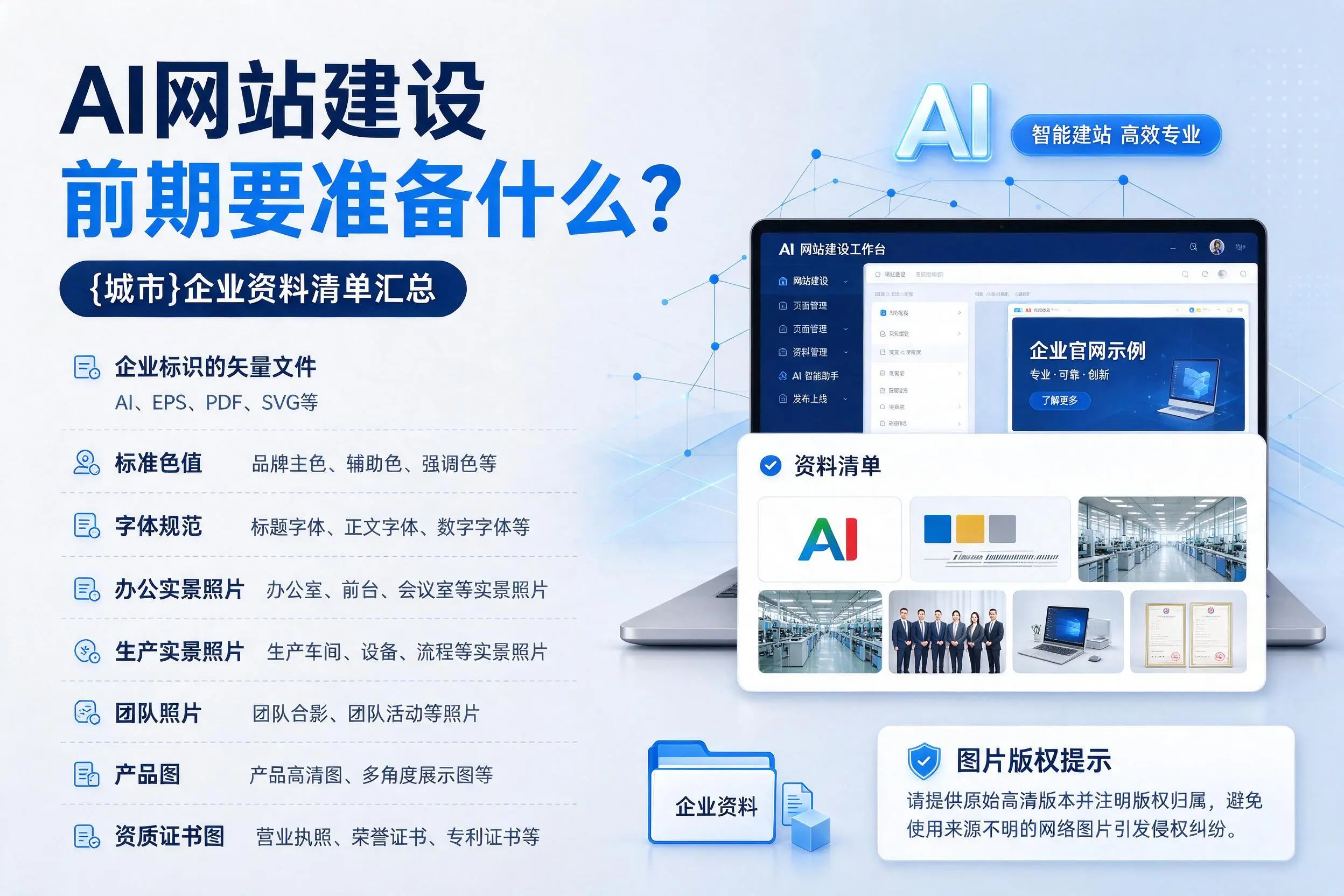 AI网站建设前期要准备什么?秦皇岛企业资料清单汇总