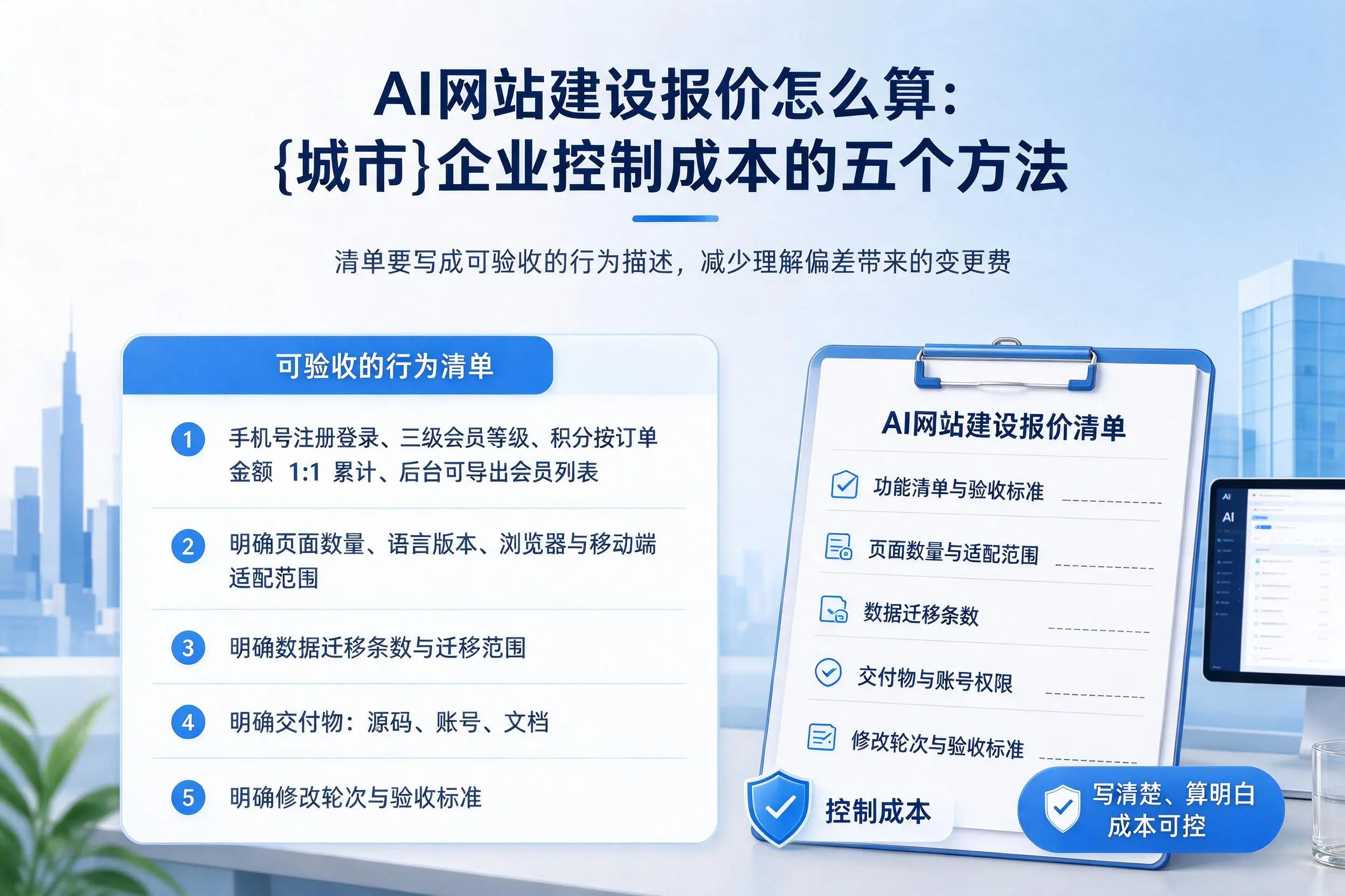 AI网站建设报价怎么算:秦皇岛企业控制成本的五个方法