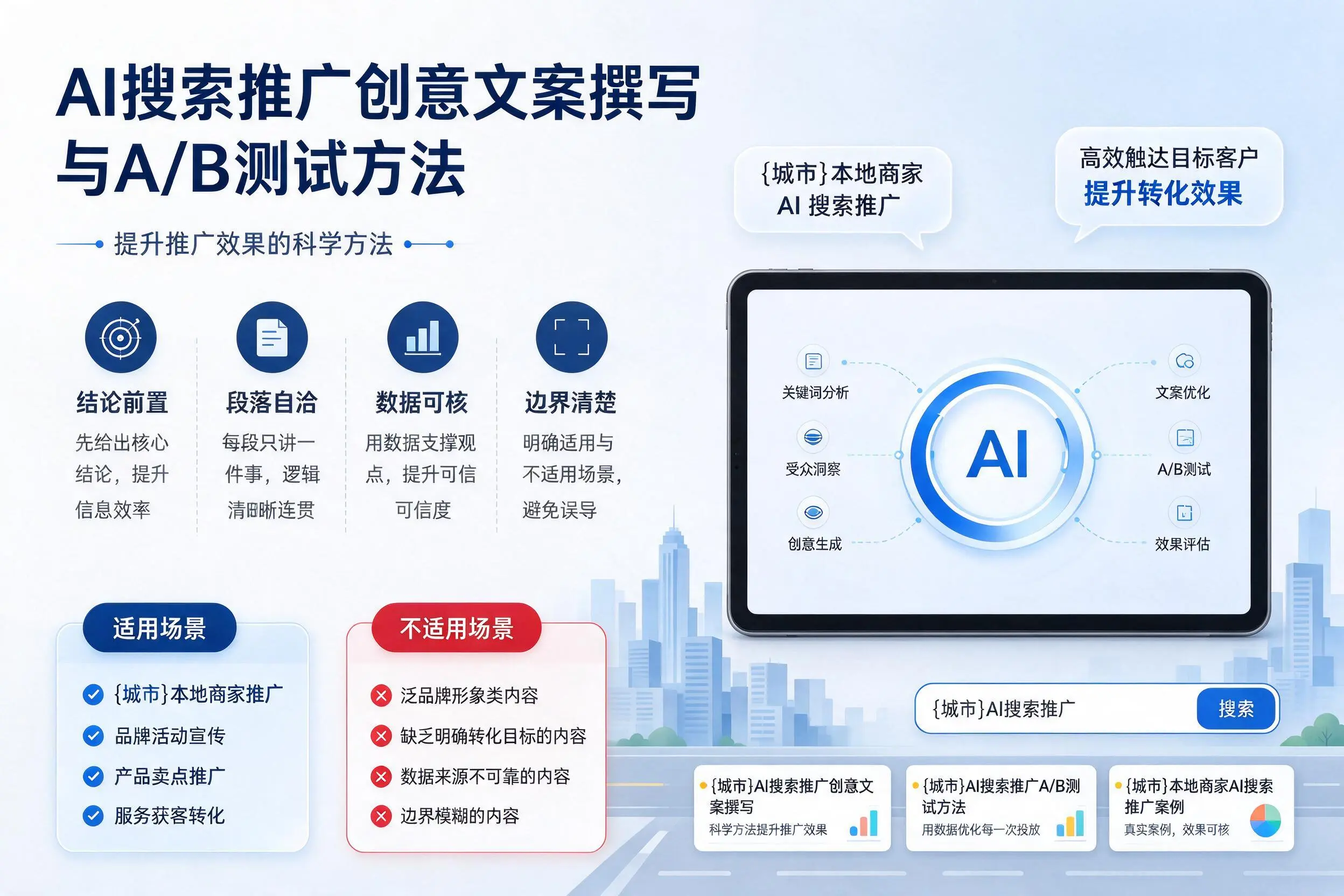 秦皇岛AI搜索推广创意文案撰写与A/B测试方法